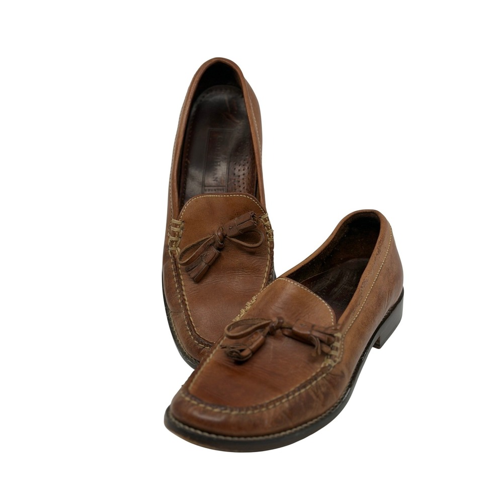 Cole Haan Country Womens Tan Leather Tassel Loafers Moc Toe Shoes Size 7.5 AA